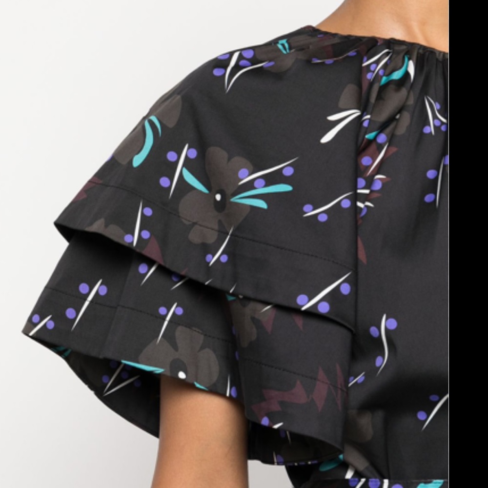 NEW CYNTHIA ROWLEY COTTON DRESS WITH FLUTTER SLEEVE - Picture 3 of 7